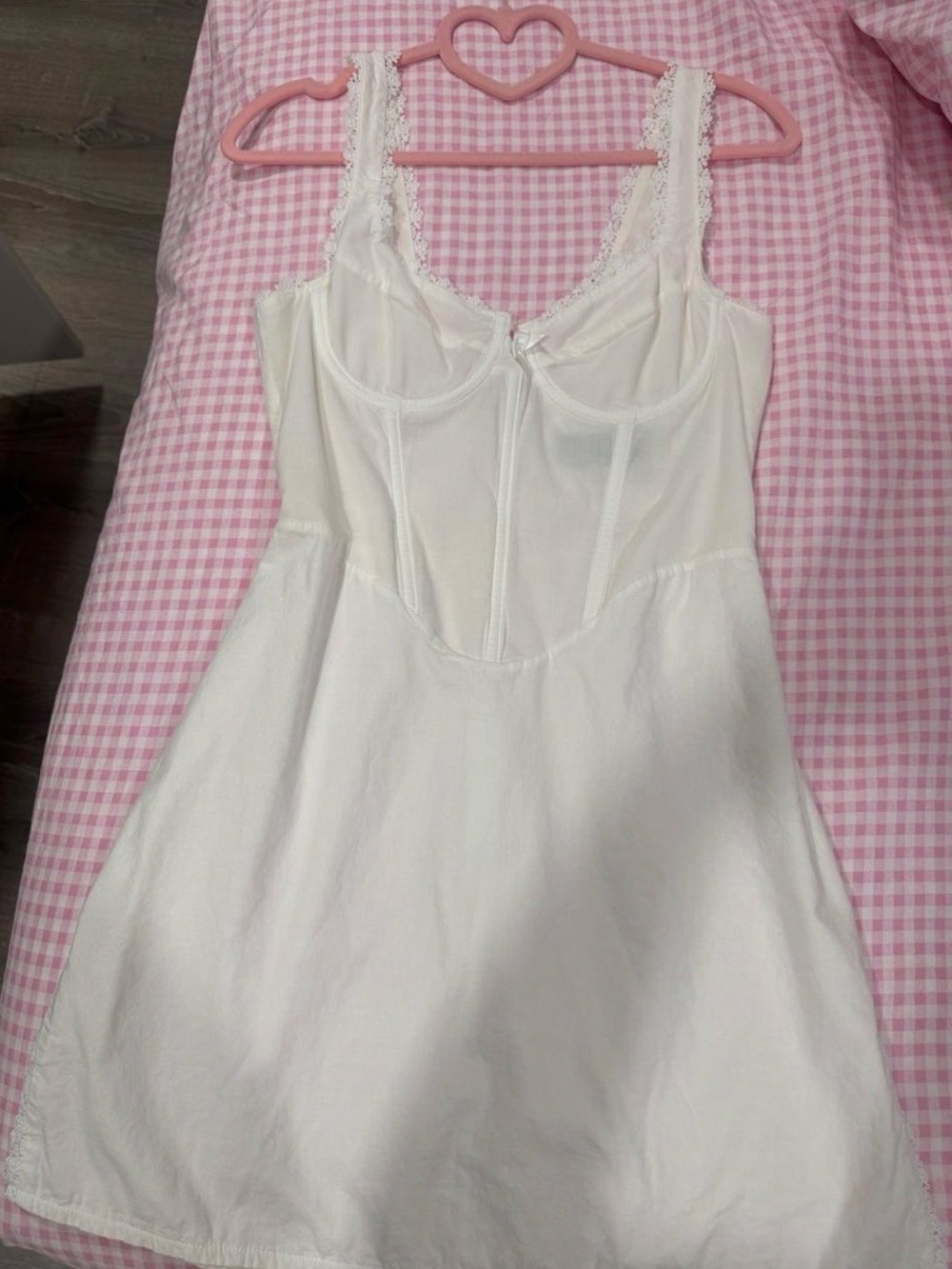 White Fox White Fox Boutique White Lace-Trim Corset Dress